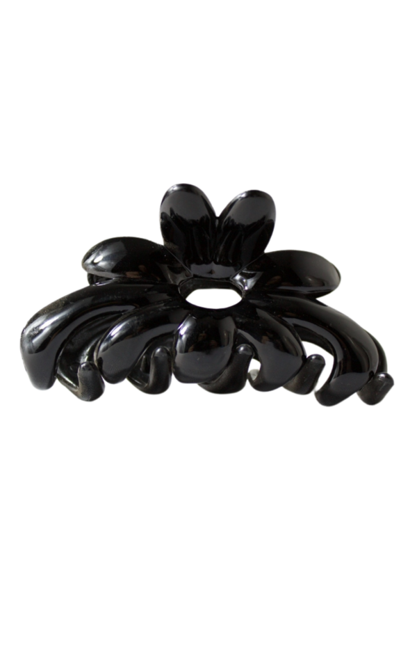 Pinza para cabello negra flor